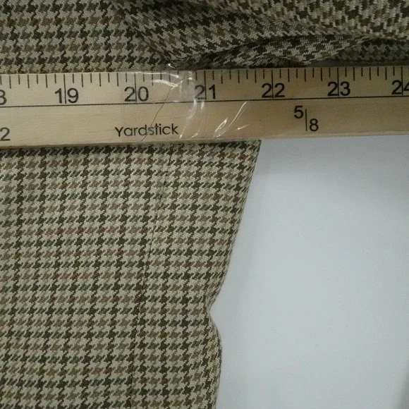 Lauren Ralph Lauren Sport Coat Mens 40R Tan Houndstooth Blazer Silk Business